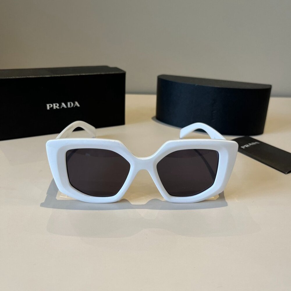 Prada white framed sunglasses